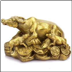 銅錢(qián)銅牛雕塑擺件