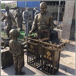 現代步行街飯店門(mén)口人物銅雕塑