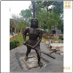 廣東景區馬壩人銅雕塑 