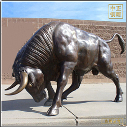 3米長(cháng)開(kāi)荒牛雕塑